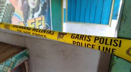 Tempat kejadian yang telah disegel polisi seusai kejadian berdarah 