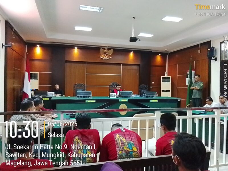 Foto : Ketika Sidang praperadilan Berlangsung Di pengadilan negeri Magelang pada Selasa 5 AGUSTUS 2025