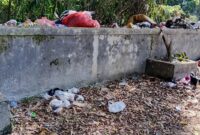 Foto penampakan tumpukan sampah yang porak poranda tidak terkendalikan 