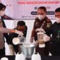 Foto ketika pemusnahan barang bukti narkoba 