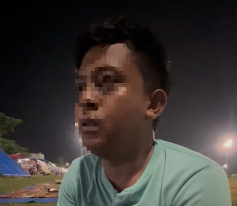 Foto salah satu korban ketika diwawancarai awak media