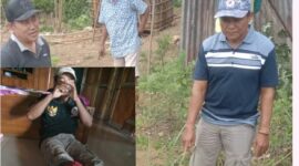Foto korban Muhamat Ruin ketika mengalami luka patah kaki serta paska menunjukan lokasi kejadian. Dok/PIN 2/09/2025