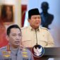 Foto : persiden Prabowo Subianto serta kapolri Listyo Sigit Prabowo kepala kepolisian RI yang dikabarkan akan di copot di ganti dengan kapolri baru