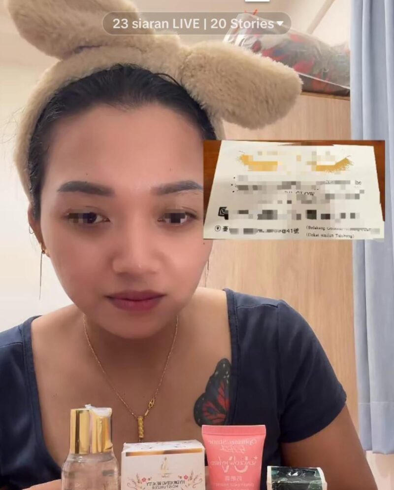 Foto: Yanti TKW Taiwan Asal Lampung. Foto Hasil Secrinsod ketika live Di tiktok Pribadinya 