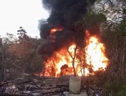 Foto ketika kebakaran sumur Minya elegal di Blora 