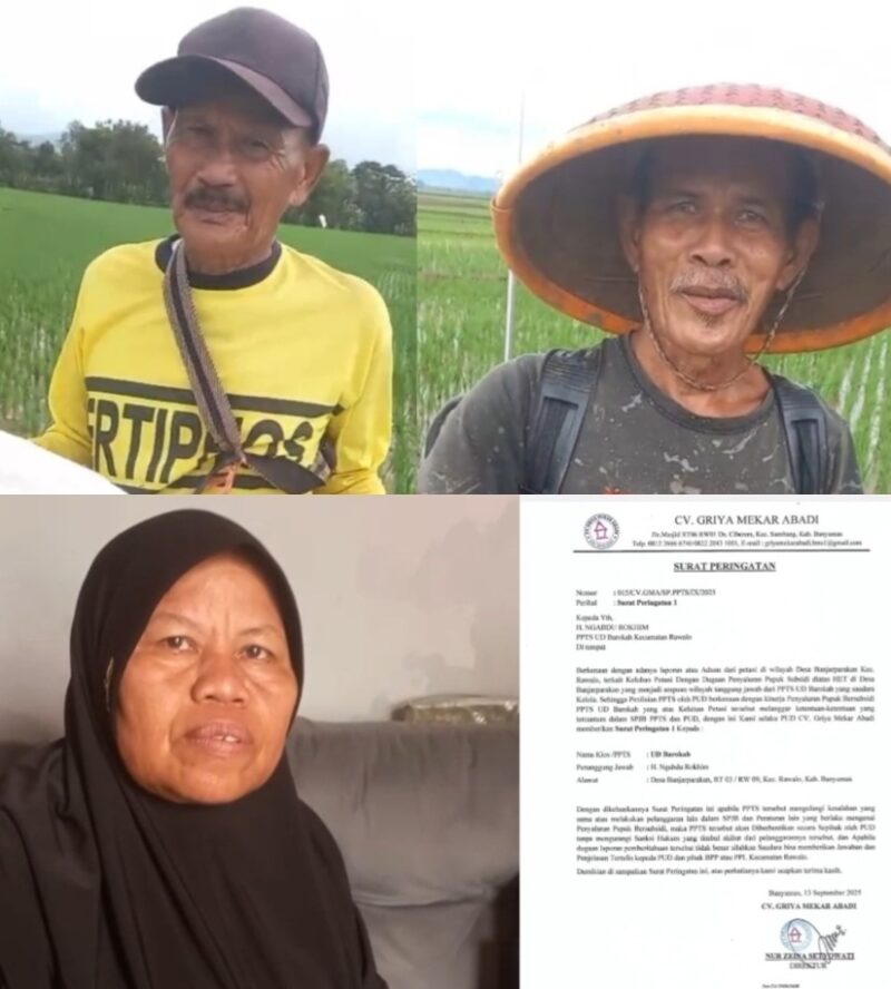 Foto : Masyarakat yang mengungkapkan harga pupuk kepada awak media 23/11/2025