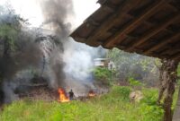 Foto pasca kebakaran untuk keduakalinya sumur elegal di gandu blora