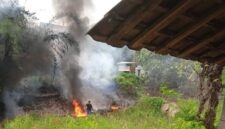 Foto pasca kebakaran untuk keduakalinya sumur elegal di gandu blora