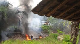 Foto pasca kebakaran untuk keduakalinya sumur elegal di gandu blora