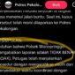Foto : Hasil tangkap.layat akun tiktok polres pekolangan yang fitnah media HOAK 