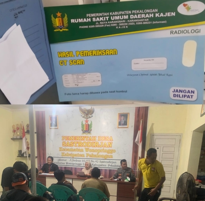 Foto ketika mediasi di kelurahan dan hasil pemeriksaan medis 