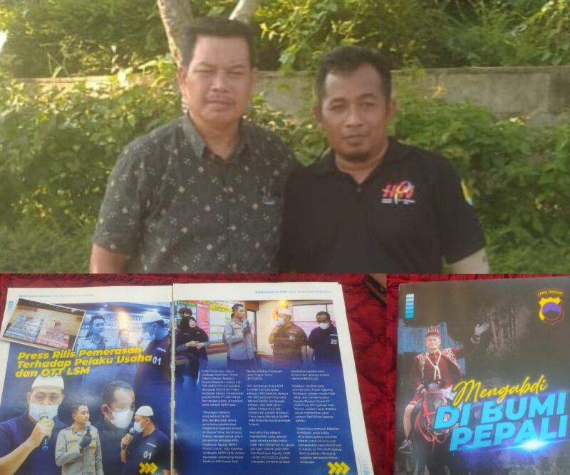 Foto : suwarno kanan dan kuasa hukum John L Sitomorang SH MH Beserta Alat bukti 