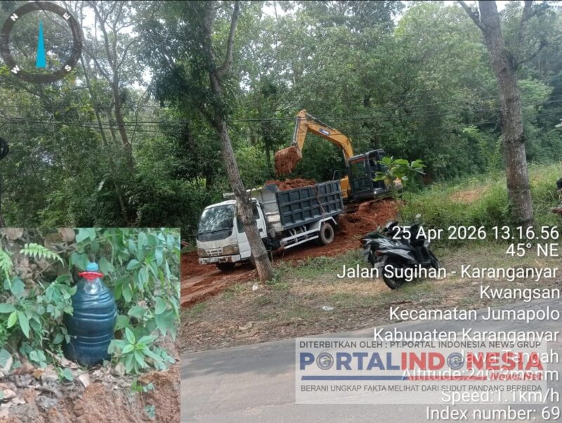Foto : Ketika Awak Media mendapatkan Suatu Temuan Diduga Tambang Elegal di Karanganyar Sabtu 25 April 2026