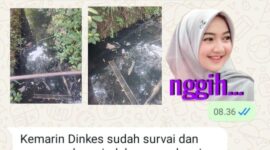 Foto : Tangkapan Layar Pesan Whatsapp Serta gambar pencemaran Lingkungan 