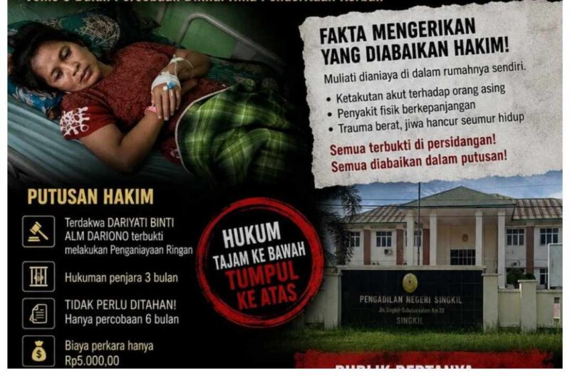 Foto: Kasus Muliati yang menggambarkan Hkum Tajam Ke Bawah Tumpul Ke Atas